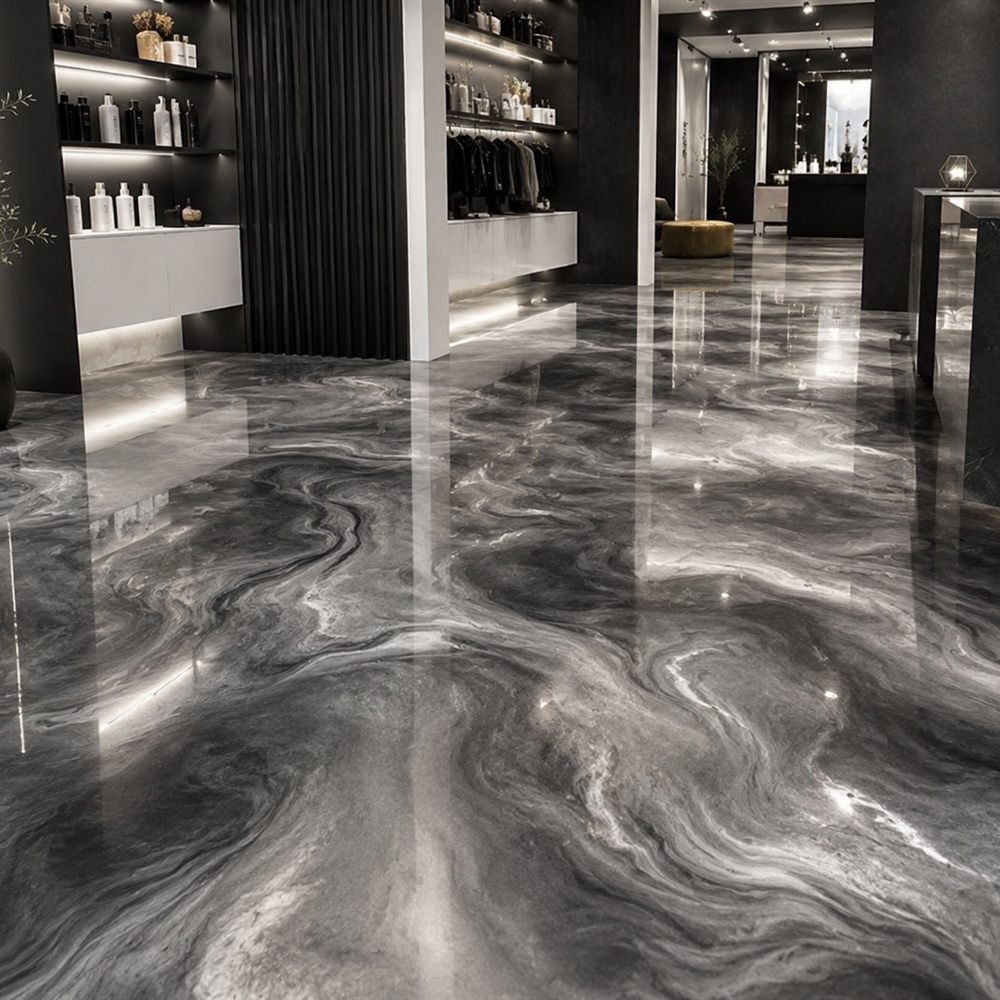 Plancher époxy Boutique commerciale à Terrebonne